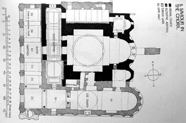 Master Plan of the Chora Church/Mosque by Millingen 1912