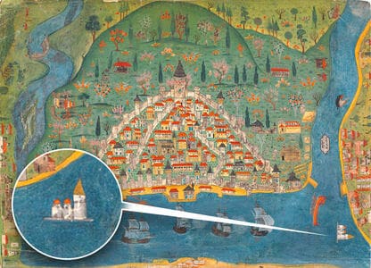 Maiden's Tower Depicted in Matrakcı Nasuh Map